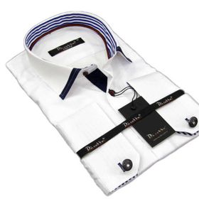 Dicotto Micro Kumaş Kol Düğmeli Slim Fit Beyaz Erkek Gömlek