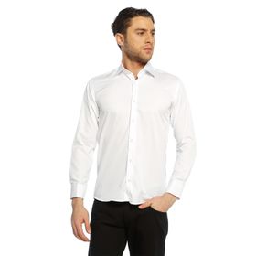Dicotto Micro Kumaş Kol Düğmeli Slim Fit Beyaz Erkek Gömlek