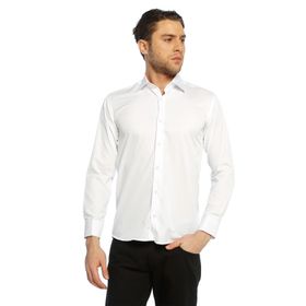 Dicotto Micro Kumaş Kol Düğmeli Slim Fit Beyaz Erkek Gömlek