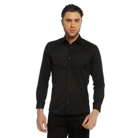 Dicotto Siyah Micro Kumaş Kol Düğmeli Slim Fit Erkek Gömlek