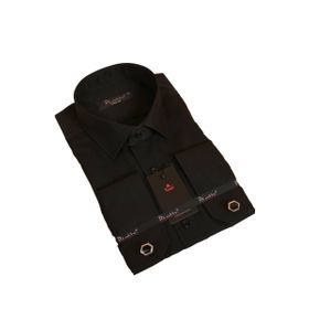 Dicotto Siyah Micro Kumaş Kol Düğmeli Slim Fit Erkek Gömlek