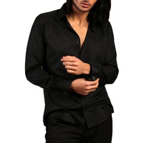 Dicotto Siyah Micro Kumaş Kol Düğmeli Slim Fit Erkek Gömlek