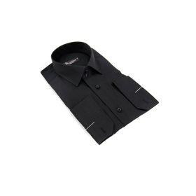 Dicotto Siyah Slim Fit Düz Renk Uzun Kol Erkek Gömlek