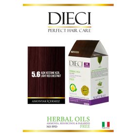 Dieci 10 Amonyaksız 5.6 Açık Kestane Kızıl Kit Saç Boyası
