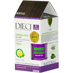 Dieci Hair Color Cream Herbal Oils Amonyaksız 6.1 Orta Küllü Sarı Saç Boyası