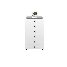 Dienni Simple 6 Çekmeceli 60x44x112 Beyaz Şifonyer