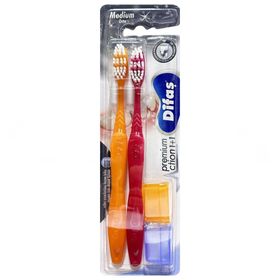 Difaş Premium Action Kapaklı Medium 1+1 Diş Fırçası