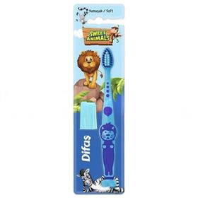 Difaş Sweet Animals Yumuşak Mavi Diş Fırçası