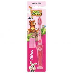 Difaş Sweet Animals Yumuşak Pembe Diş Fırçası