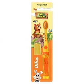 Difaş Sweet Animals Yumuşak Turuncu Diş Fırçası