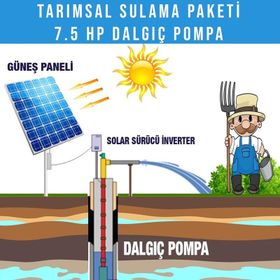 Diğer 7,5 HP Dalgıç Pompa Tarımsal Sulama Sistemi