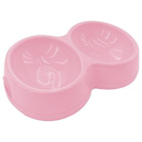 Diğer Çiftli Pembe Renk Kedi Mama Kabı