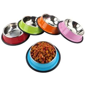 Diğer Paslanmaz Renkli Çelik 16 cm Kedi Köpek Mama Kabı