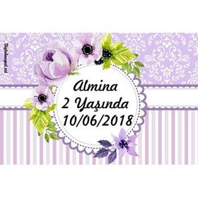 Digital Magnet Mor Çiçek Temalı Doğum Günü Afiş