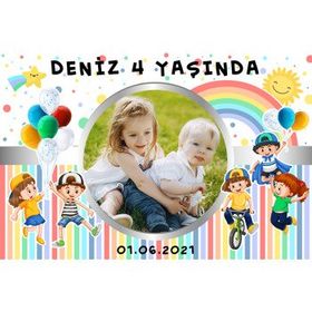 Digital Magnet Neşeli Çocuklar Temalı Doğum Günü Afiş