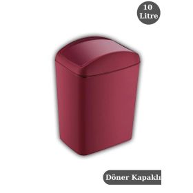 Digithome 188-01 C320.049 Soft Döner Kapaklı 10 lt Kırmızı Çöp Kovası