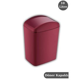 Digithome 188-01 C320.049 Soft Döner Kapaklı 10 lt Kırmızı Çöp Kovası