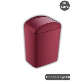 Digithome 188-01 C320.049 Soft Döner Kapaklı 10 lt Kırmızı Çöp Kovası