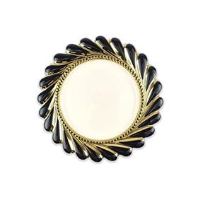 Digithome Callavi Siyah Gold 33 cm Yuvarlak Servis Tabağı