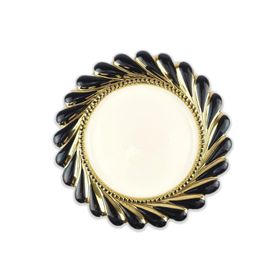 Digithome Callavi Siyah Gold 33 cm Yuvarlak Servis Tabağı