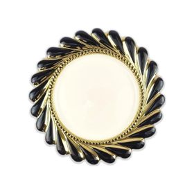 Digithome Callavi Siyah Gold 33 cm Yuvarlak Servis Tabağı
