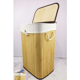 Digithome CL-6002-01 C1-1-121 Dikdörtgen Bambu Naturel Çamaşır Sepeti