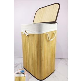 Digithome CL-6002-01 C1-1-121 Dikdörtgen Bambu Naturel Çamaşır Sepeti