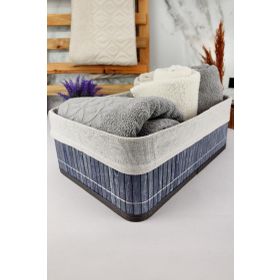 Digithome CL-6005-2 C1-1-121 Gri 33x23x12 cm Bambu Büyük Boy Organizer Çok Amaçlı Saklama Kutusu Düzenleyici