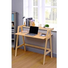 Digithome DB-0030 Kahverengi Bambu Masif Çalışma Masası 1 Raflı Kitaplıklı Ofis Bilgisayar Masası