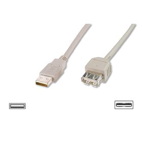 Digitus AK-300202-030-E 3M USB 2.0 Bej Uzatma Kablo