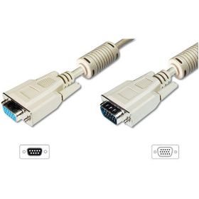 Digitus AK-310203-018-E 1.8 m VGA to VGA Erkek-Dişi AWG28 3Coax/7C Bej Görüntü Kablosu