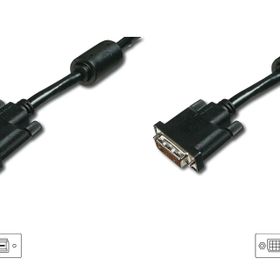 Digitus AK-320200-050-S 5 m DVI-D to DVI-D 24+1 Erkek-Dişi 2xFerrite AWG28 Zırhlı Görüntü Kablosu
