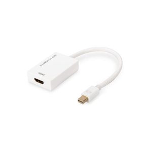 Digitus AK-340416-002-W Mini DISPLAY PORT to HDMI Erkek-Dişi 0.20Mt V2.0 Beyaz Dönüştrücü Adaptör