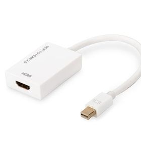 Digitus AK-340416-002-W Mini DISPLAY PORT to HDMI Erkek-Dişi 0.20Mt V2.0 Beyaz Dönüştrücü Adaptör