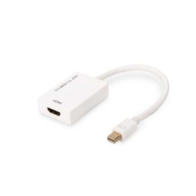 Digitus AK-340416-002-W Mini DISPLAY PORT to HDMI Erkek-Dişi 0.20Mt V2.0 Beyaz Dönüştrücü Adaptör