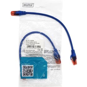 Digitus CAT6 UTP 0.25 mt Blue 10'lu Paket Patch Cord Kablo