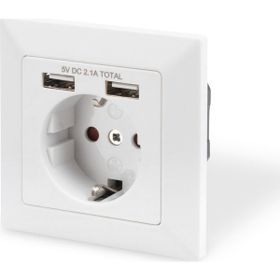 Digitus DA-70613 2 x USB Port Topraklı Sıva Altı Priz