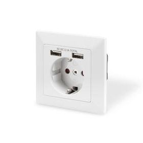 Digitus DA-70613 2 x USB Port Topraklı Sıva Altı Priz