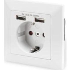 Digitus DA-70613 2 x USB Port Topraklı Sıva Altı Priz