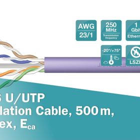 Digitus DK-1613-VH-5 CAT6 UTP 23AWG 500 m 0.50 mm Mor Makara Saf Bakır Kablo