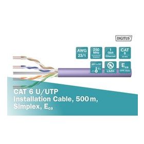 Digitus DK-1613-VH-5 CAT6 UTP 23AWG 500 m 0.50 mm Mor Makara Saf Bakır Kablo