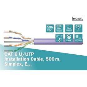 Digitus DK-1613-VH-5 CAT6 UTP 23AWG 500 m 0.50 mm Mor Makara Saf Bakır Kablo