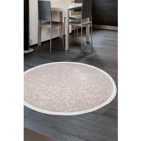 Diji Dekor Elit Vizon Yuvarlak Saçaklı Kaymaz Yıkanabilir Antibakteriyel Antistatik 110x110 cm Halı