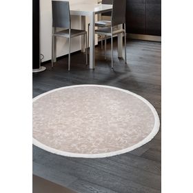 Diji Dekor Elit Vizon Yuvarlak Saçaklı Kaymaz Yıkanabilir Antibakteriyel Antistatik 120x120 cm Halı