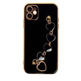 Dijitalindirim Ally iPhone 11 6.1 inç Kılıf Kalp Bileklik Tutuculu Lüx Silikon Askılı Kılıf