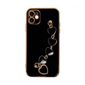 Dijitalindirim Ally iPhone 11 6.1 inç Kılıf Kalp Bileklik Tutuculu Lüx Silikon Askılı Kılıf