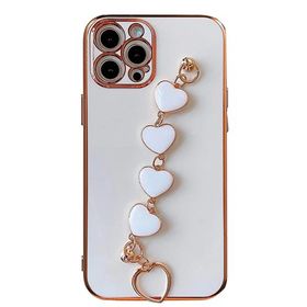 Dijitalindirim Ally iPhone 11 Pro Max 6.5 inç Kılıf Kalp Bileklik Tutuculu Lüx Silikon Askılı Kılıf