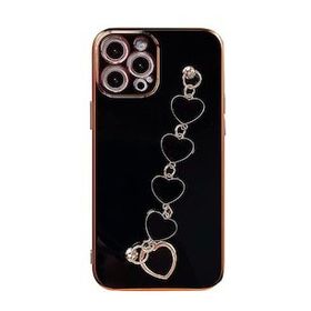Dijitalindirim Ally iPhone 11 Pro Max 6.5 inç Kılıf Kalp Bileklik Tutuculu Lüx Silikon Askılı Kılıf