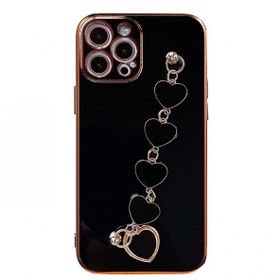 Dijitalindirim Ally iPhone 11 Pro Max 6.5 inç Kılıf Kalp Bileklik Tutuculu Lüx Silikon Askılı Kılıf
