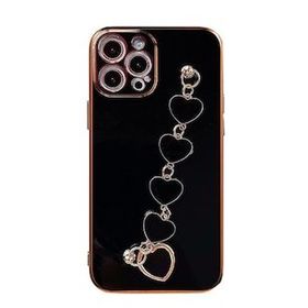 Dijitalindirim Ally iPhone 11 Pro Max 6.5 inç Kılıf Kalp Bileklik Tutuculu Lüx Silikon Askılı Kılıf